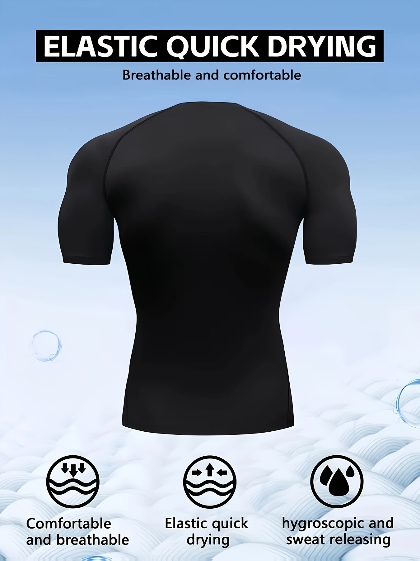 Men’s Short Sleeve Compression Shirt – Breathable Quick-Dry Muscle Fit Training Top
