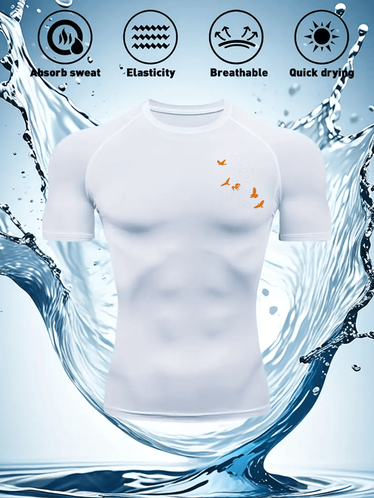 Men’s Anime-Inspired Compression T-Shirt – Quick-Dry Breathable Fitness Tee