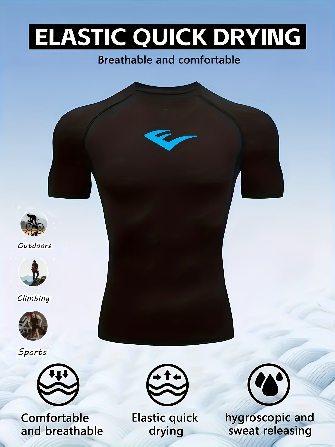 Men’s Breathable Compression T-Shirt – Sweat-Wicking Stretch Fit Muscle-Contour Workout Top with Printed Design