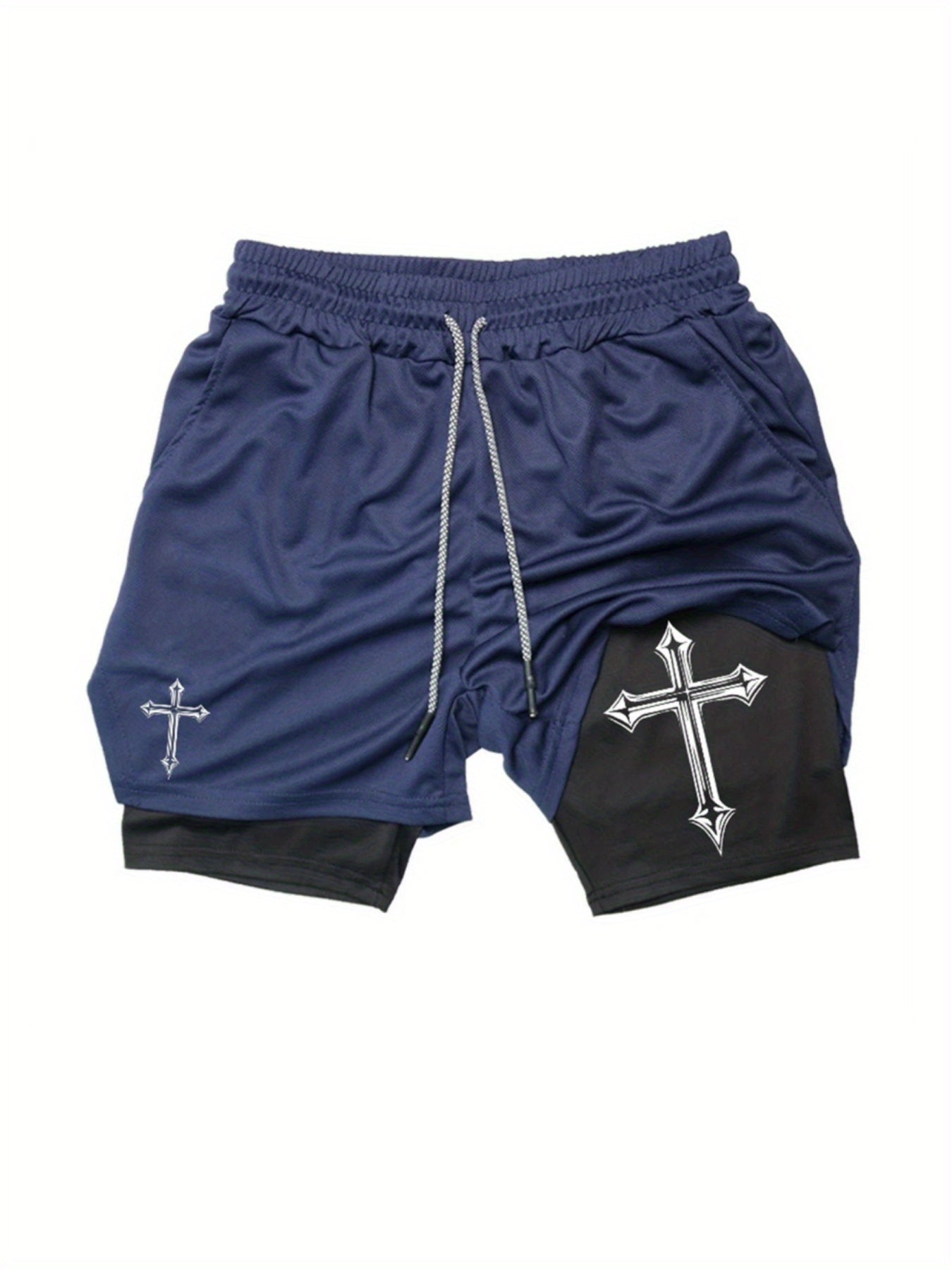 Men’s 2-in-1 Double Layer Fitness Shorts – Quick-Dry Casual Sports Shorts with Secure Phone Pocket