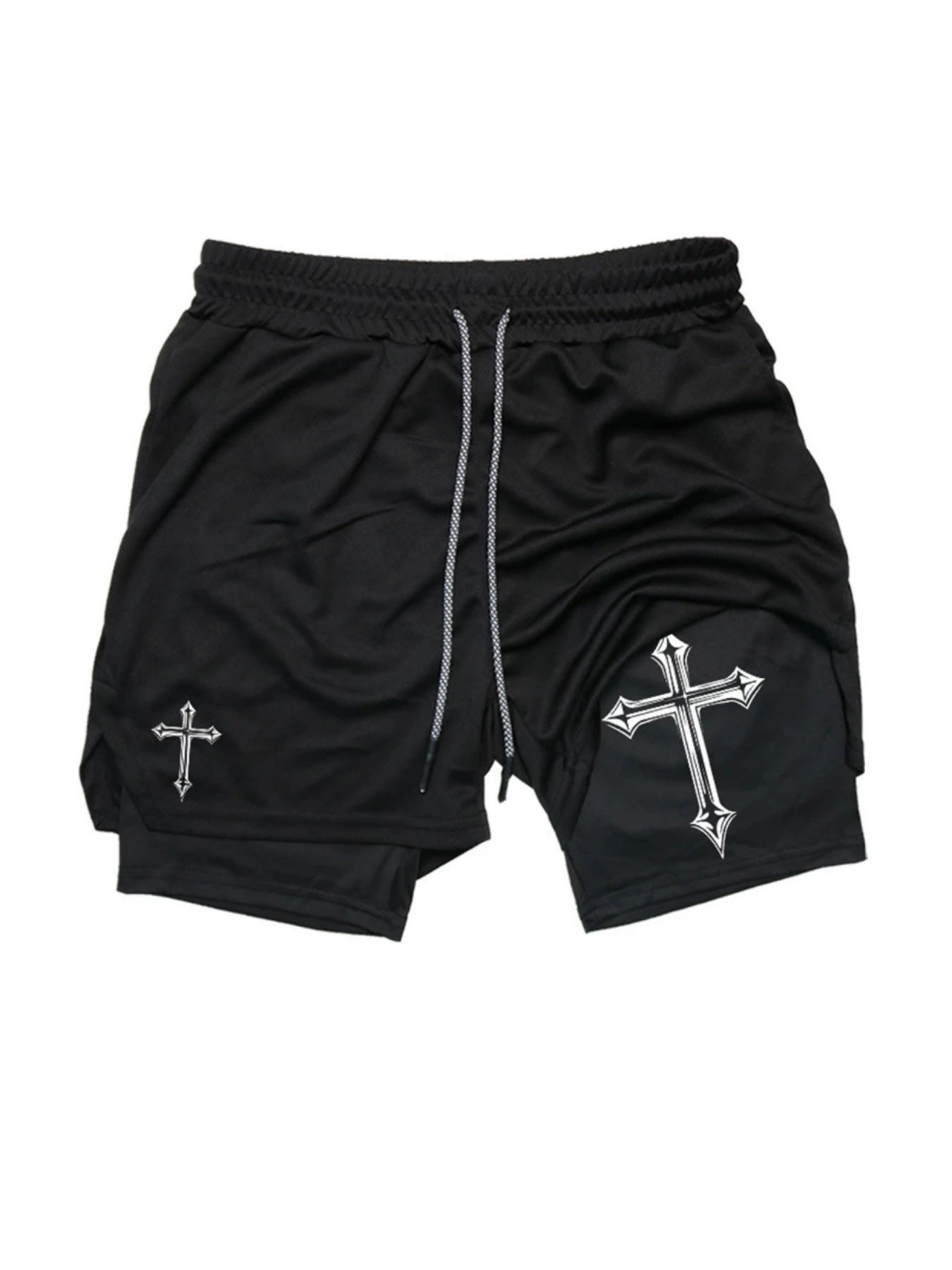 Men’s 2-in-1 Double Layer Fitness Shorts – Quick-Dry Casual Sports Shorts with Secure Phone Pocket