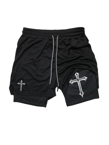 Men’s 2-in-1 Double Layer Fitness Shorts – Quick-Dry Casual Sports Shorts with Secure Phone Pocket