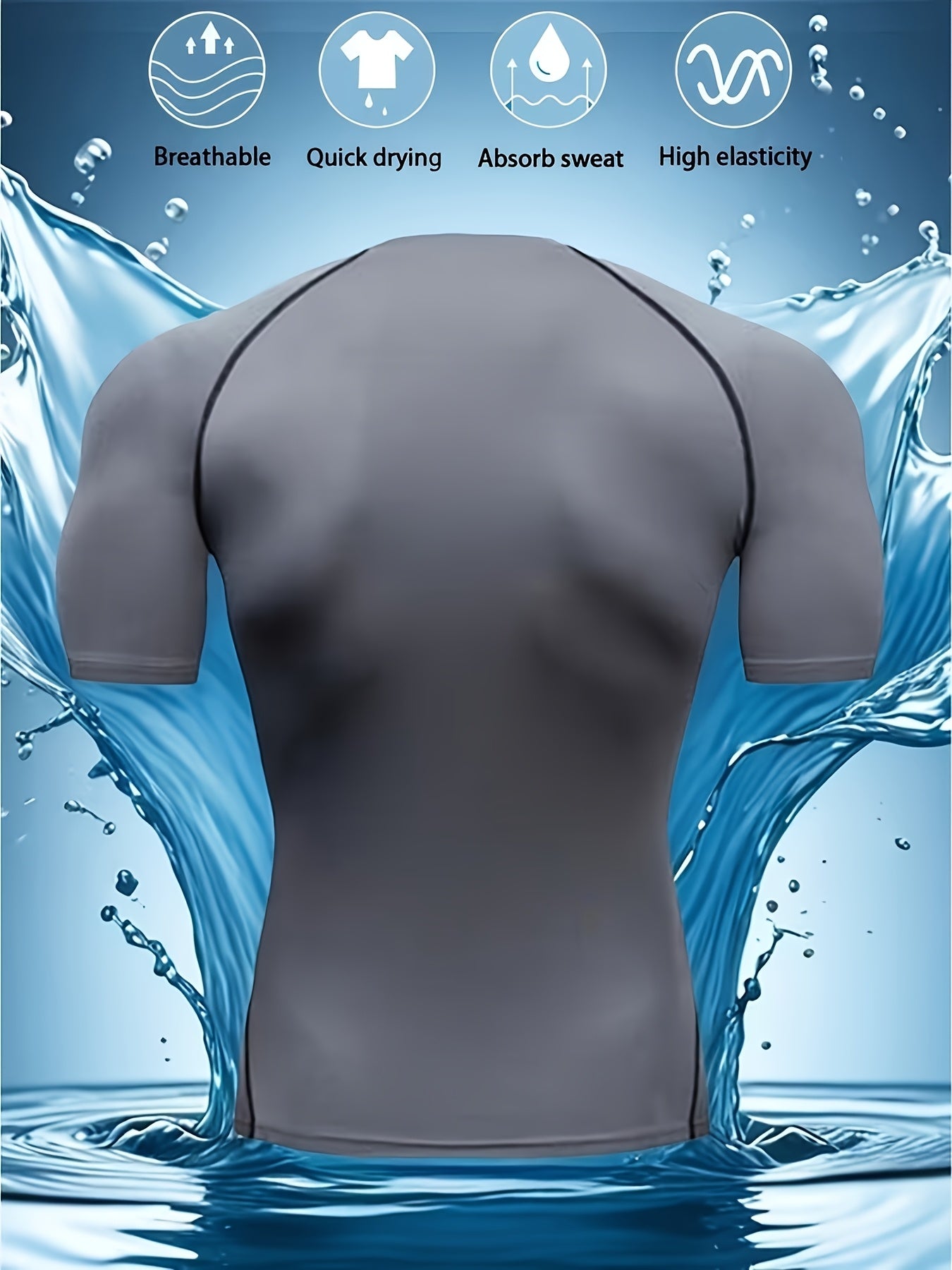 Men’s Short Sleeve Compression Shirt – Breathable Quick-Dry Muscle Fit Training Top