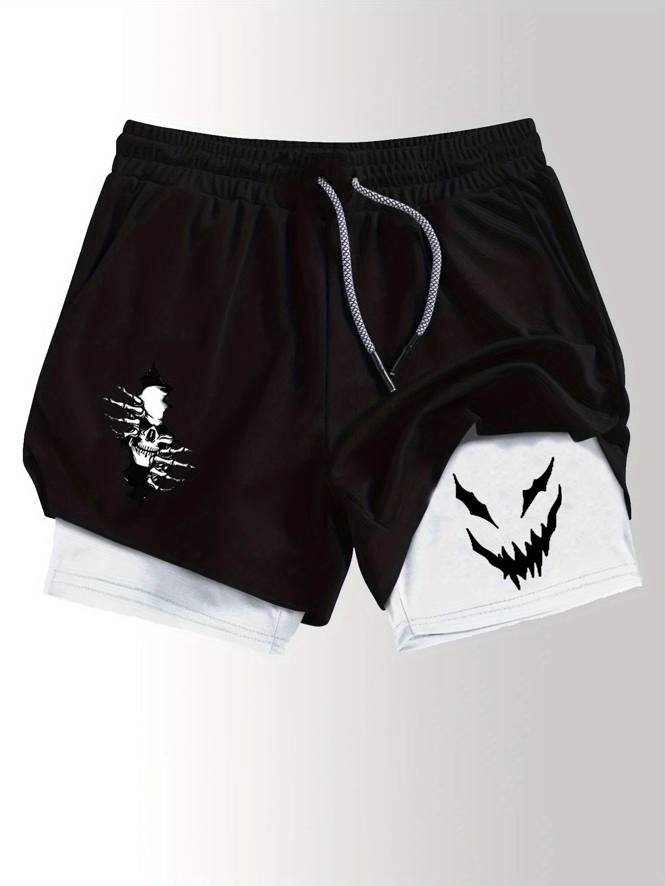Men’s Printed 2-in-1 Fitness Shorts – Double Layer Quick-Dry Gym & Running Performance Shorts