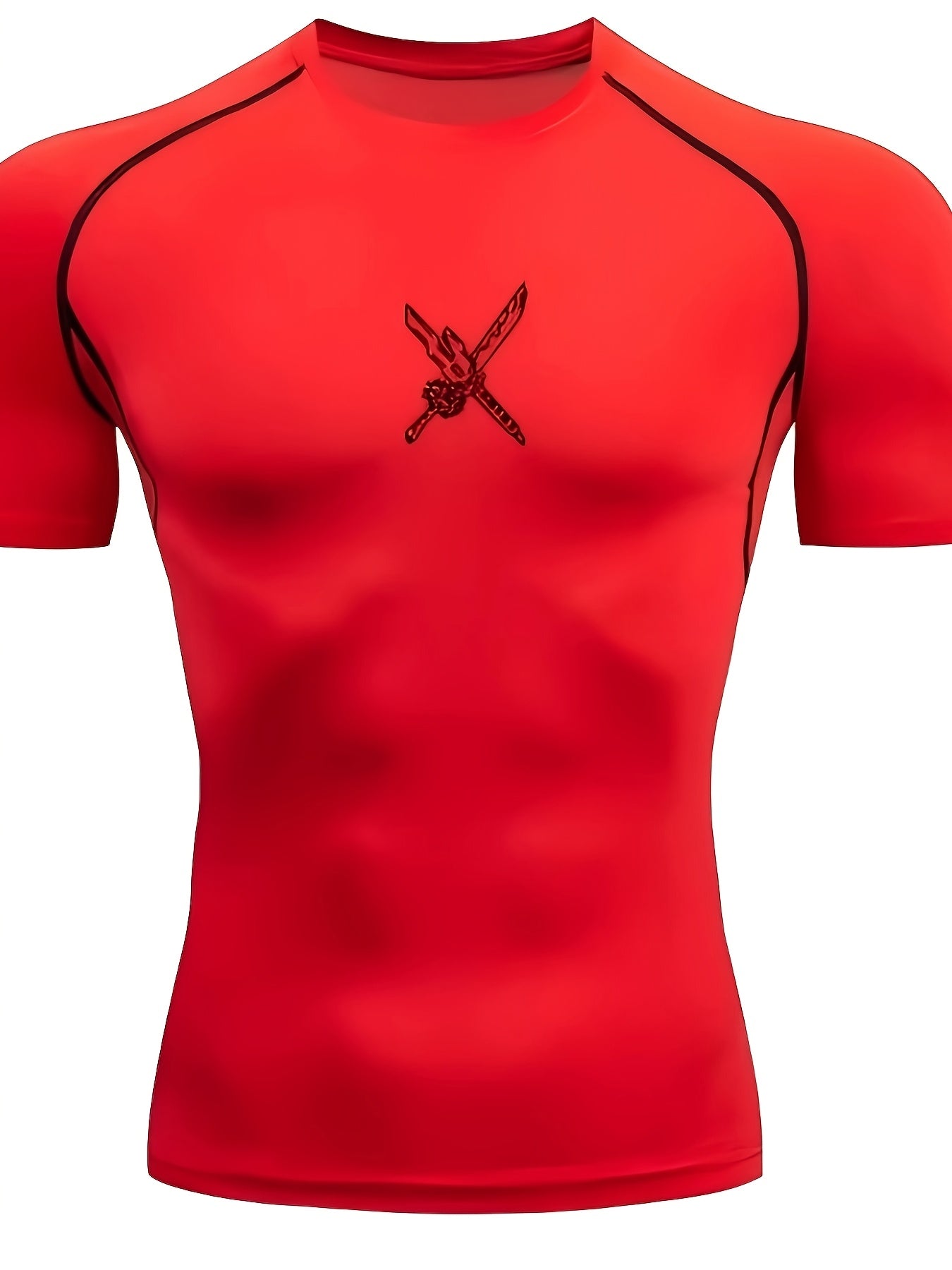 Men’s Anime Graphic Quick-Dry Compression Workout Shirt