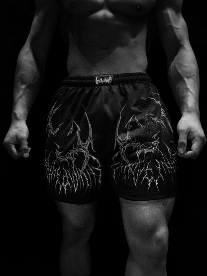 Men’s Red & Black 2-Piece Summer Set – Breathable Loose-Fit T-Shirt & Sports Shorts