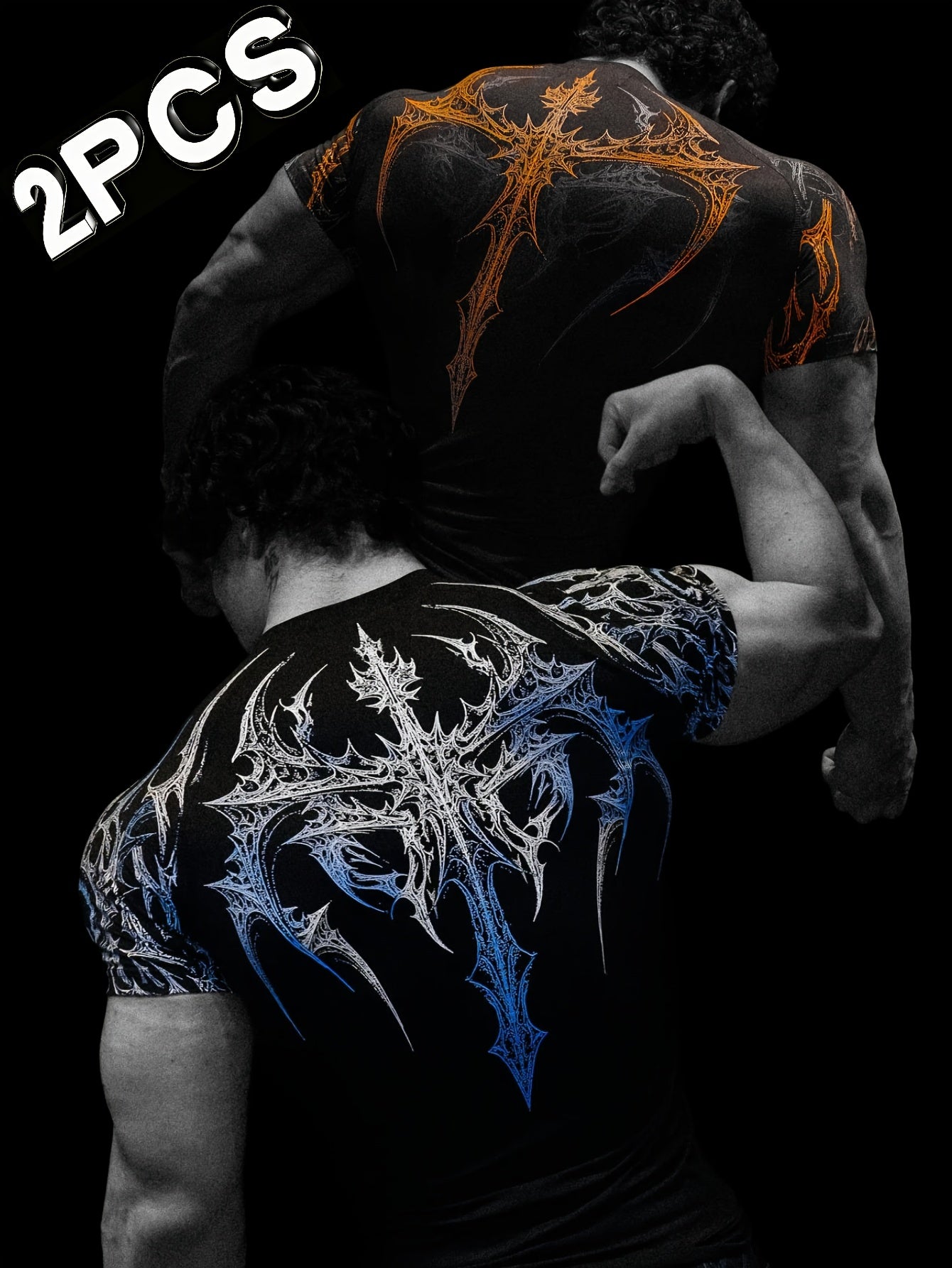 Men’s Soul Rot 2-Pack Compression T-Shirts – High-Elastic Breathable Athletic Gym Tees for Training, Running & Casual Wear