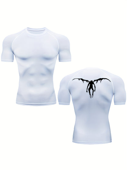 Men’s Anime Graphic Athletic T-Shirt – Quick-Dry Breathable Workout Tee