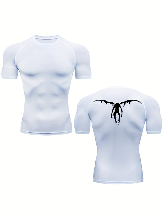 Men’s Anime Graphic Athletic T-Shirt – Quick-Dry Breathable Workout Tee