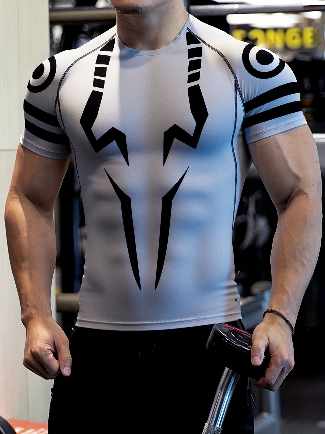 Men’s 3D Print Slim Fit Workout T-Shirt – Breathable Stretch Athletic Tee for Gym, Running & Cycling