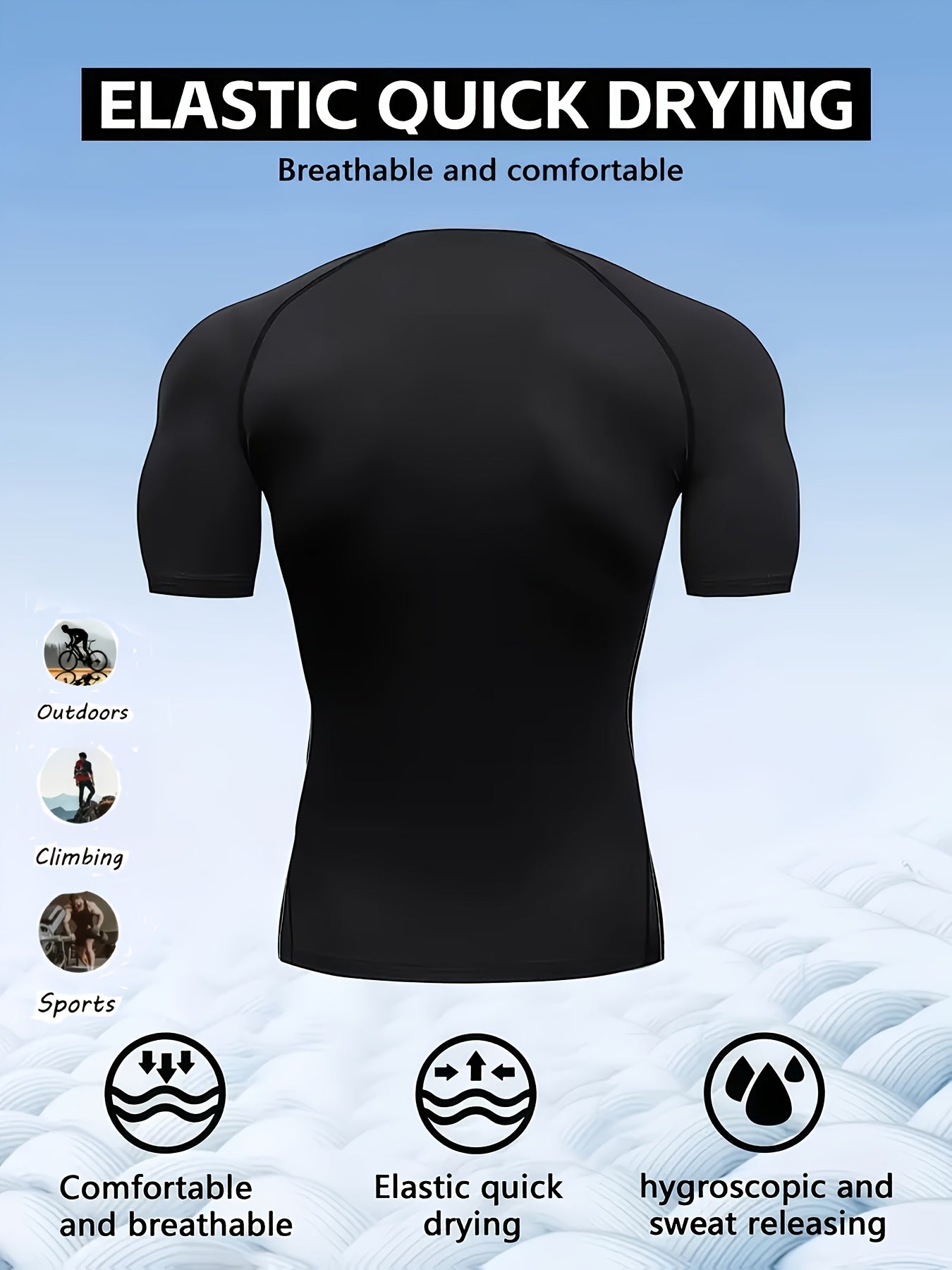 Men’s Breathable Compression T-Shirt – Sweat-Wicking Stretch Fit Muscle-Contour Workout Top with Printed Design