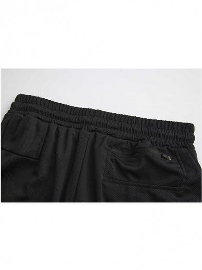 Men’s Quick-Dry 2-in-1 Compression Shorts – Anime Manga Print Double-Layer Gym & Training Shorts with Pockets