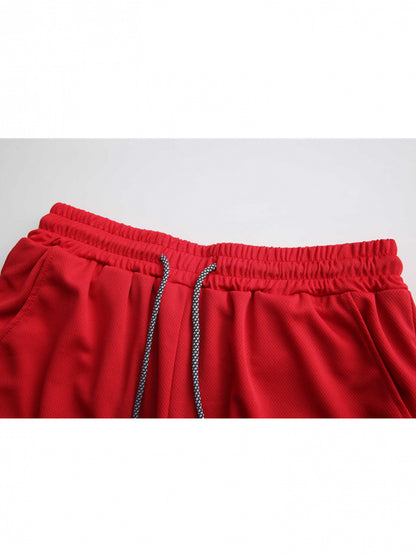 Men’s Quick-Dry 2-in-1 Compression Shorts – Anime Manga Print Double-Layer Gym & Training Shorts with Pockets