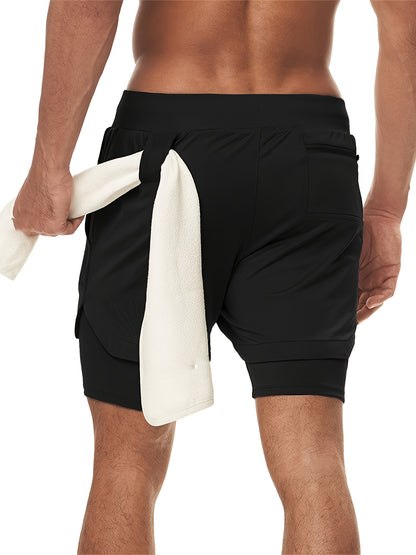 Men’s Marvel Spider‑Man Quick-Dry Sports Shorts – Double-Layer Training Shorts with Multi-Pockets