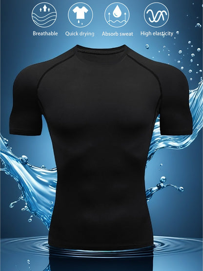Men’s Outdoor Sports 2-Piece Set – Elastic Basketball & Fitness Training Outfit