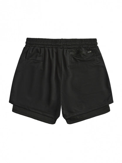 Men’s Quick-Dry 2-in-1 Compression Shorts – Anime Manga Print Double-Layer Gym & Training Shorts with Pockets