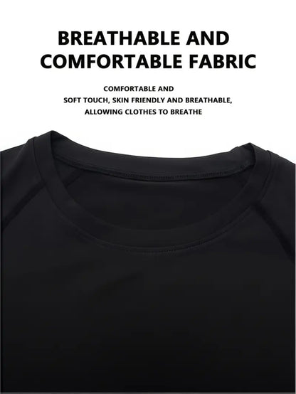 Men’s Geometric Compression Shirt – Quick-Dry Moisture-Wicking Performance Top