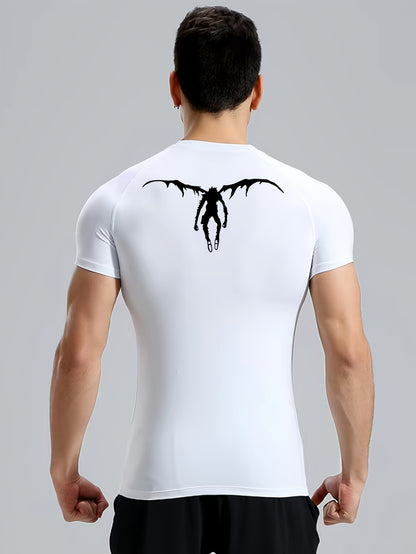 Men’s Anime Graphic Athletic T-Shirt – Quick-Dry Breathable Workout Tee