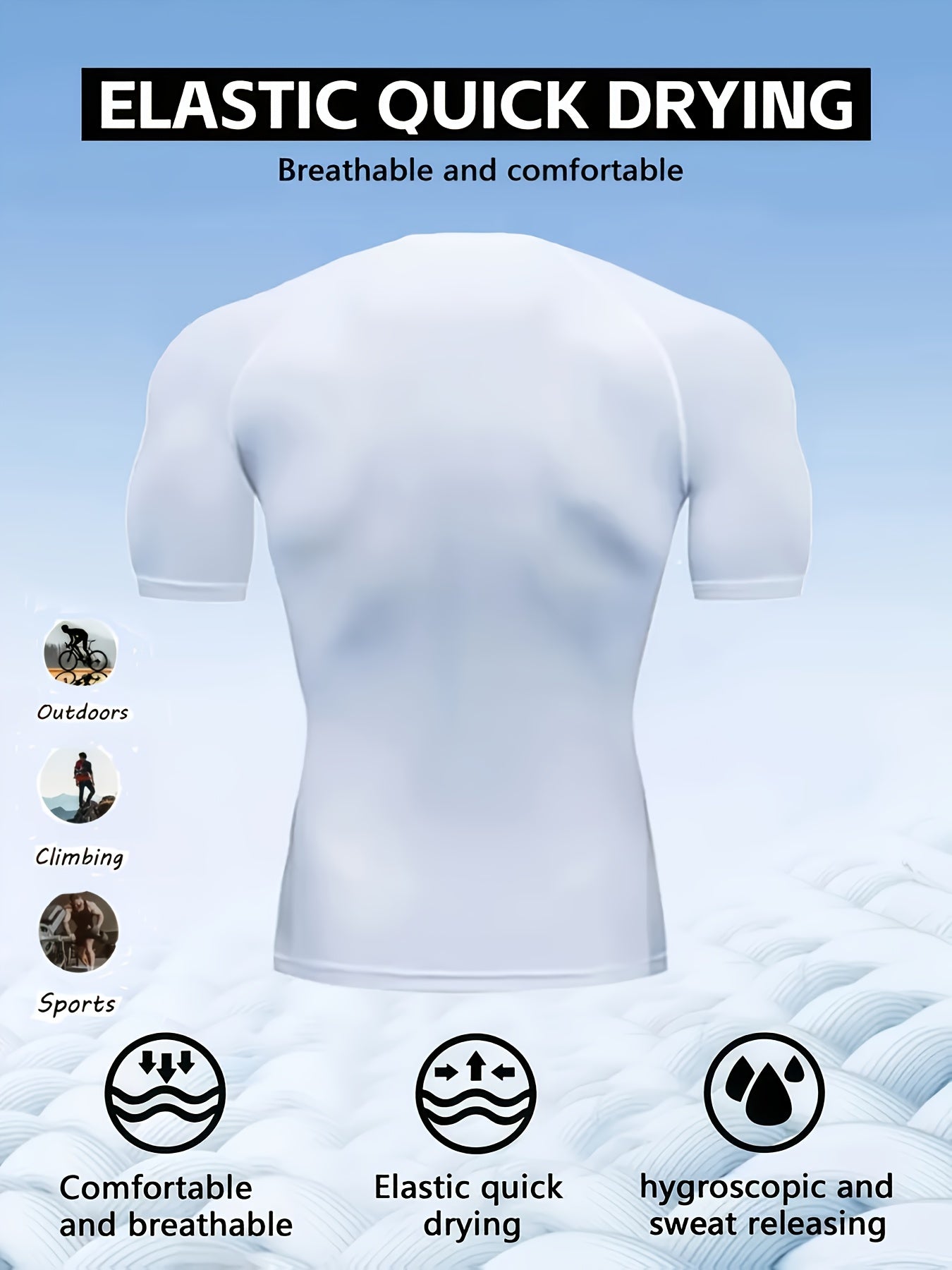 Men’s Breathable Compression T-Shirt – Sweat-Wicking Stretch Fit Muscle-Contour Workout Top with Printed Design