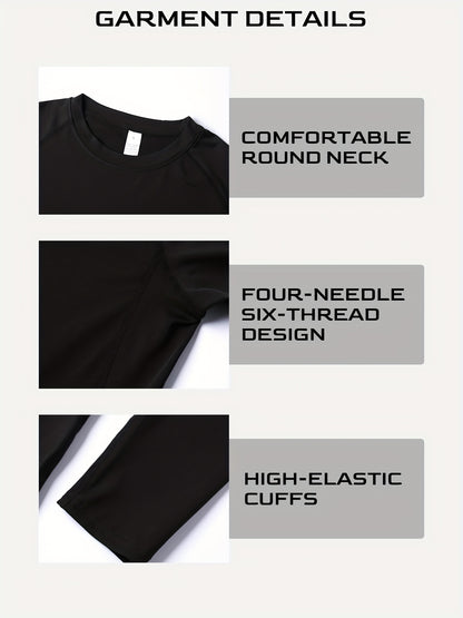 Men’s Gothic Trident & Thorn Compression Long Sleeve Shirt – Sweat-Wicking Tight-Fit Training Top for Gym & Outdoor Workouts