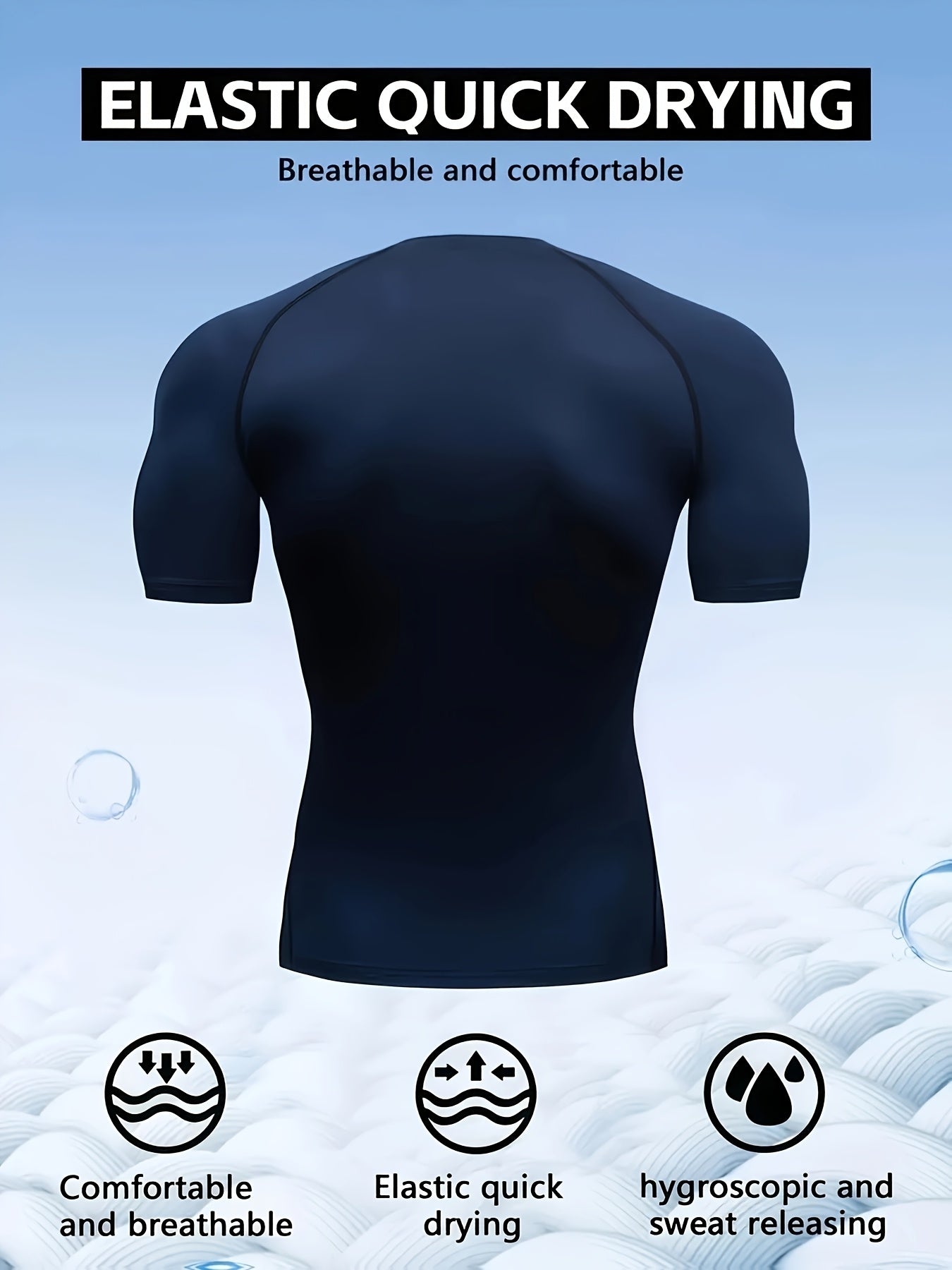 Men’s Short Sleeve Compression Shirt – Breathable Quick-Dry Muscle Fit Training Top