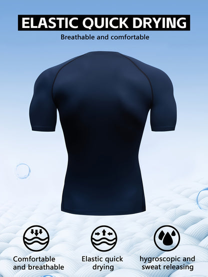 Men’s Quick-Dry Compression T-Shirt – Breathable Moisture-Wicking Short Sleeve Gym & Training Top