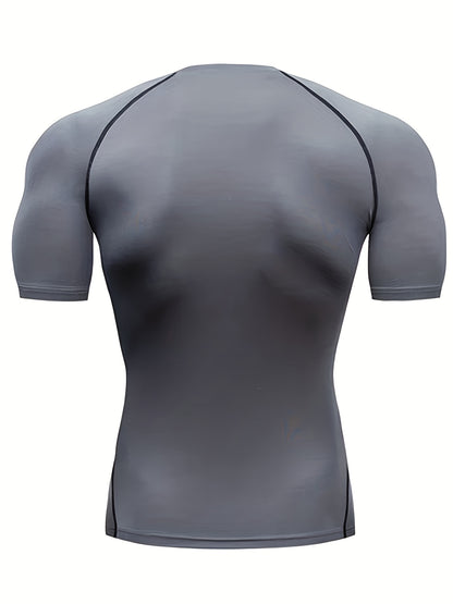 Men’s Anime Graphic Quick-Dry Compression Workout Shirt