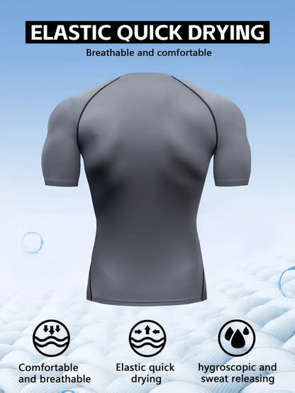 Men’s Anime-Inspired Compression T-Shirt – Quick-Dry Breathable Fitness Tee