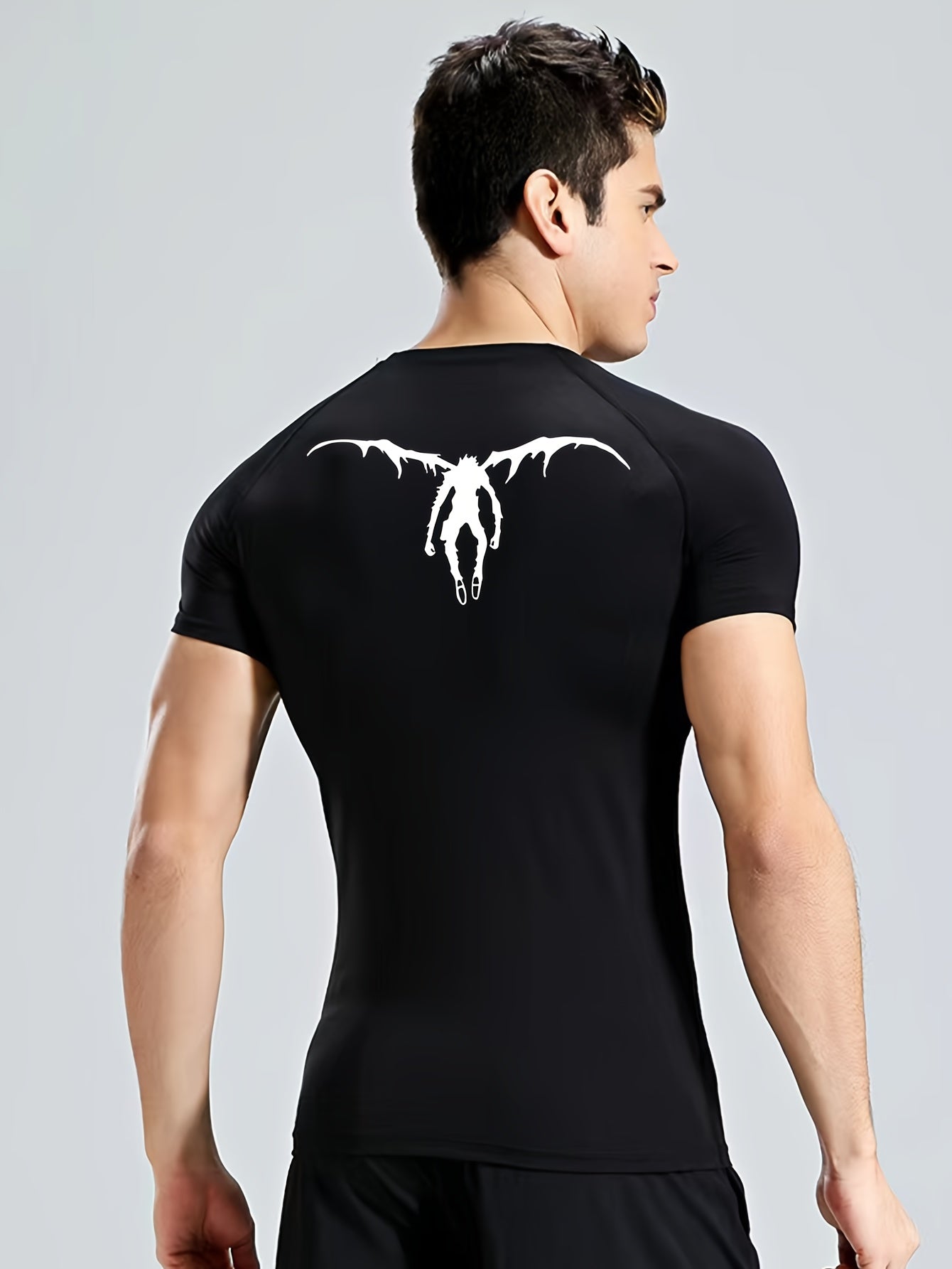 Men’s Anime Graphic Athletic T-Shirt – Quick-Dry Breathable Workout Tee
