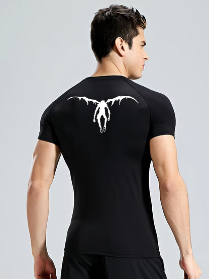 Men’s Anime Graphic Athletic T-Shirt – Quick-Dry Breathable Workout Tee