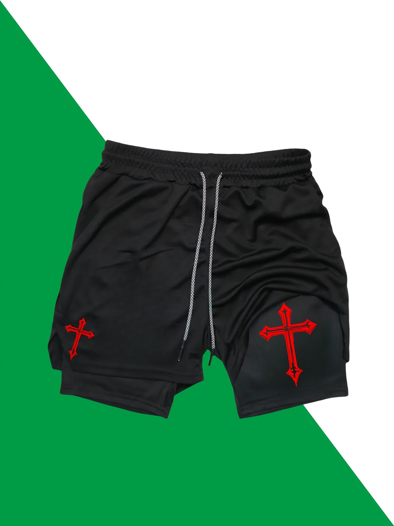 Men’s 2-in-1 Double Layer Fitness Shorts – Quick-Dry Casual Sports Shorts with Secure Phone Pocket