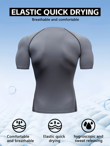 Men’s Quick-Dry Compression T-Shirt – Breathable Moisture-Wicking Short Sleeve Gym & Training Top