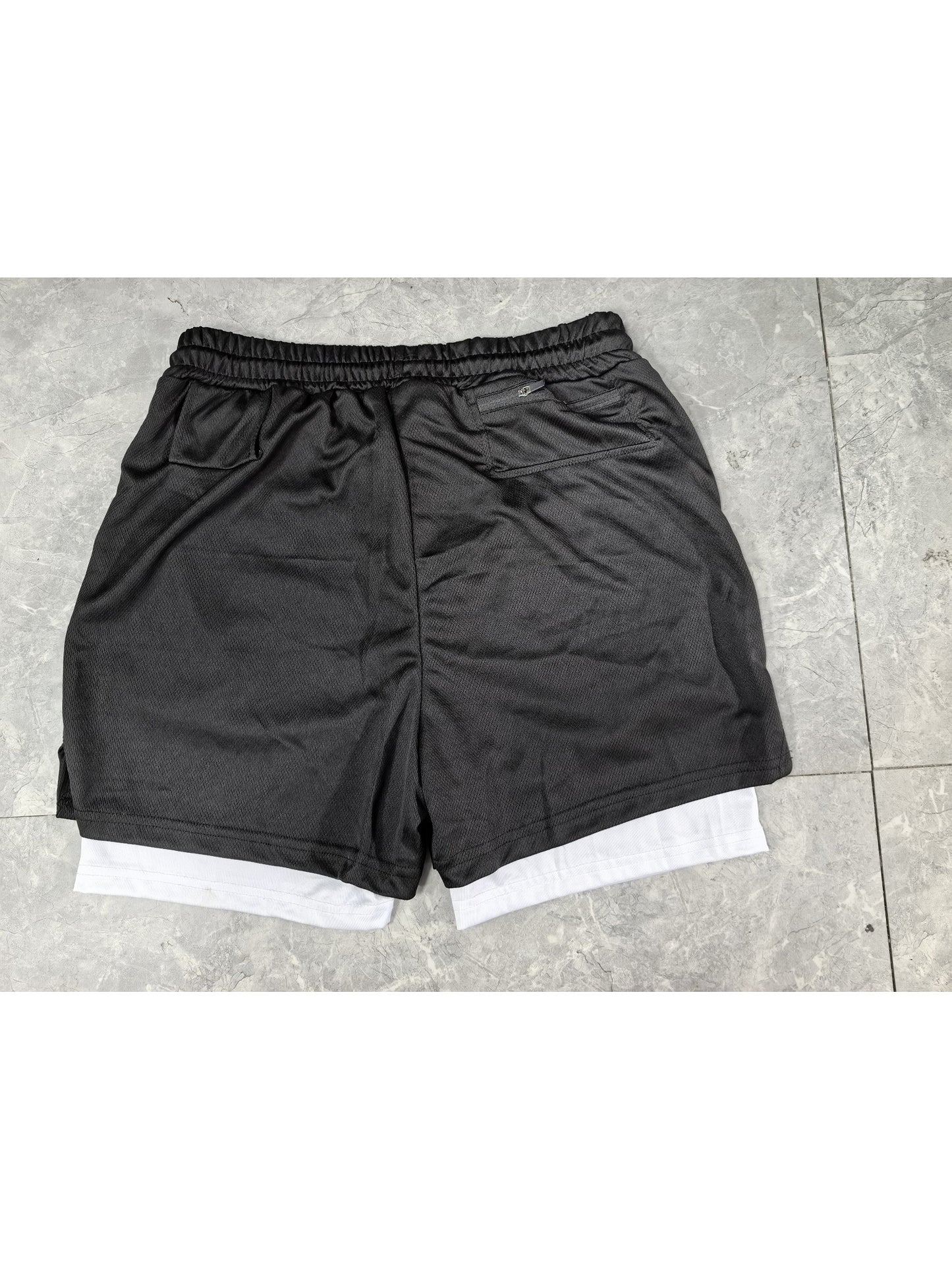 Men’s Quick-Dry 2-in-1 Compression Shorts – Anime Manga Print Double-Layer Gym & Training Shorts with Pockets