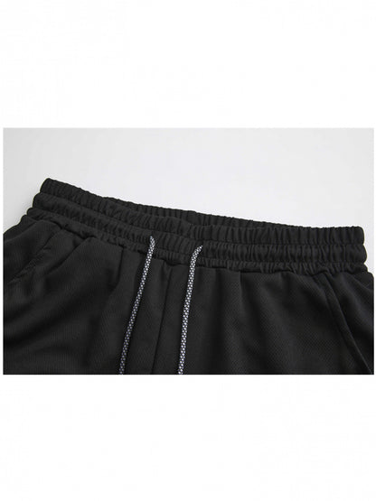 Men’s Quick-Dry 2-in-1 Compression Shorts – Anime Manga Print Double-Layer Gym & Training Shorts with Pockets