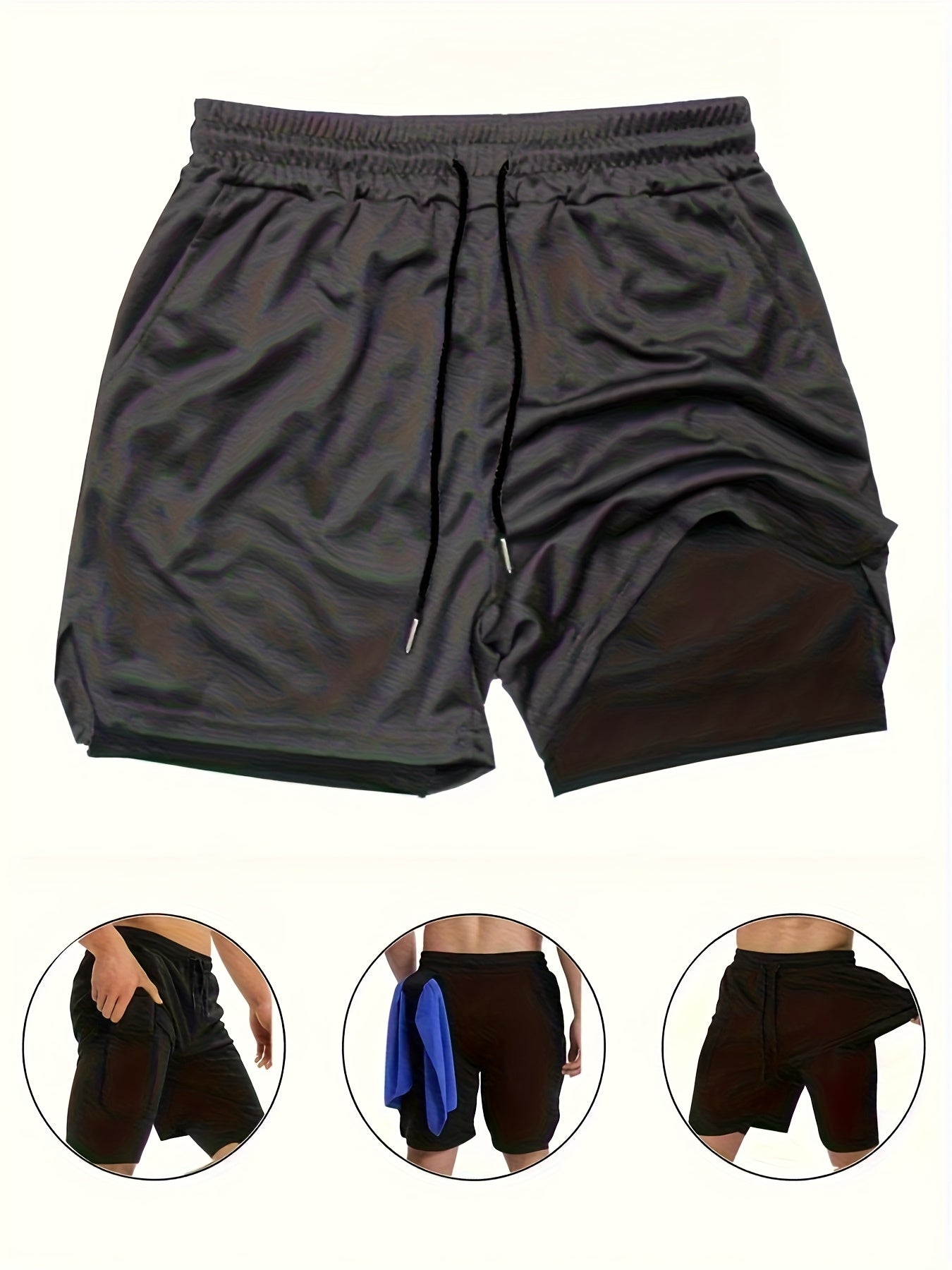 Men’s Outdoor Performance 2-Piece Set – Quick-Dry T-Shirt & 2-in-1 Double Layer Training Shorts