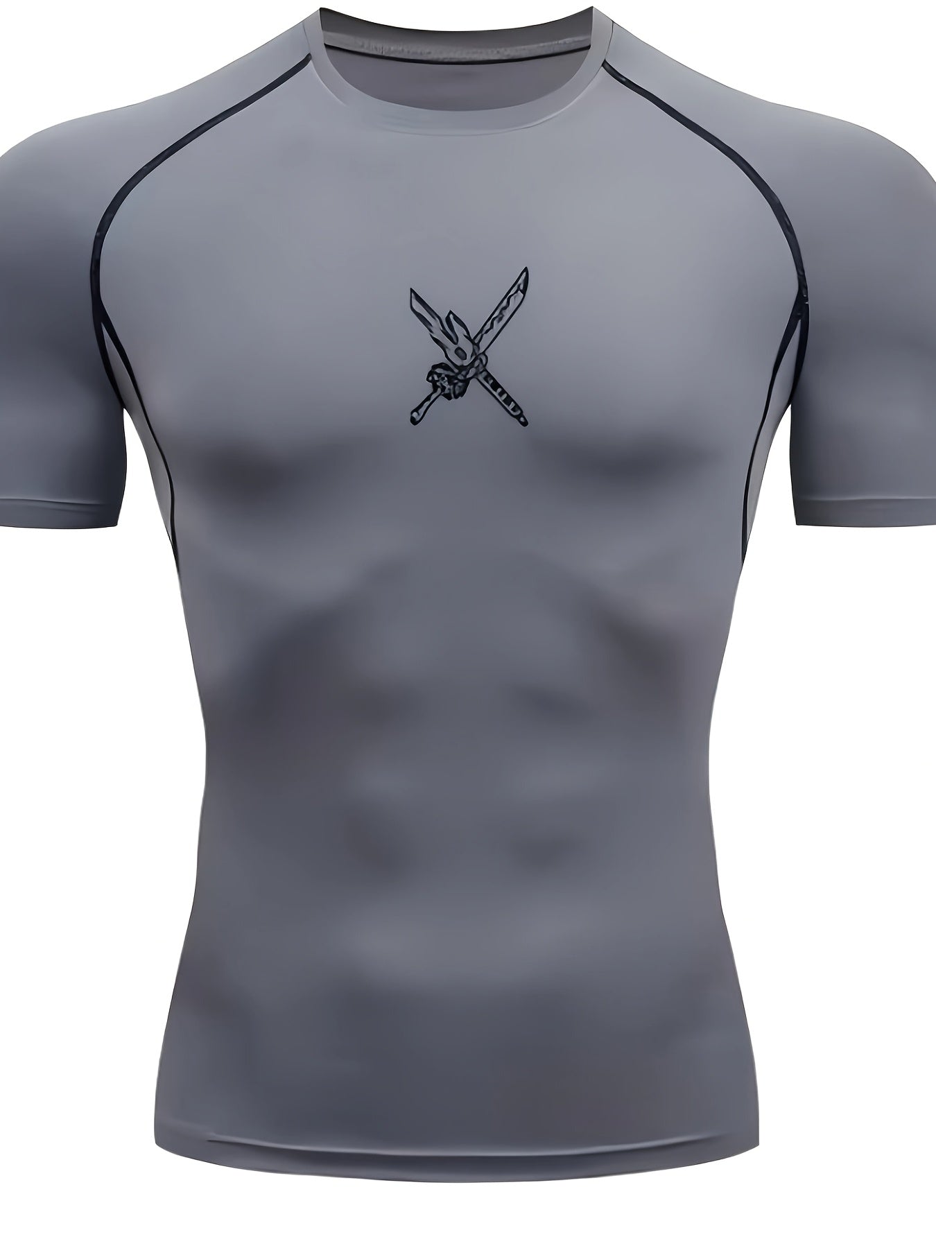 Men’s Anime Graphic Quick-Dry Compression Workout Shirt