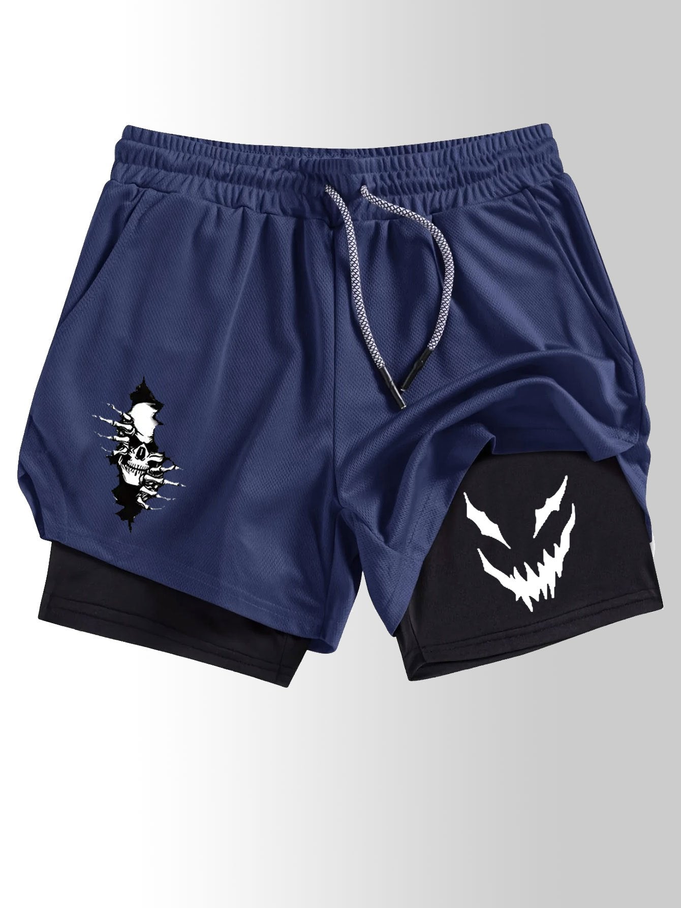 Men’s Printed 2-in-1 Fitness Shorts – Double Layer Quick-Dry Gym & Running Performance Shorts