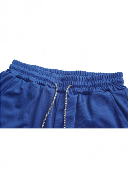 Men’s Quick-Dry 2-in-1 Compression Shorts – Anime Manga Print Double-Layer Gym & Training Shorts with Pockets