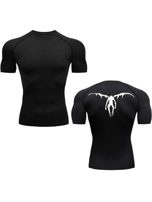 Men’s Anime Graphic Athletic T-Shirt – Quick-Dry Breathable Workout Tee