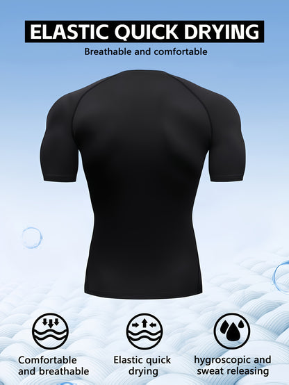 Men’s Quick-Dry Compression T-Shirt – Breathable Moisture-Wicking Short Sleeve Gym & Training Top