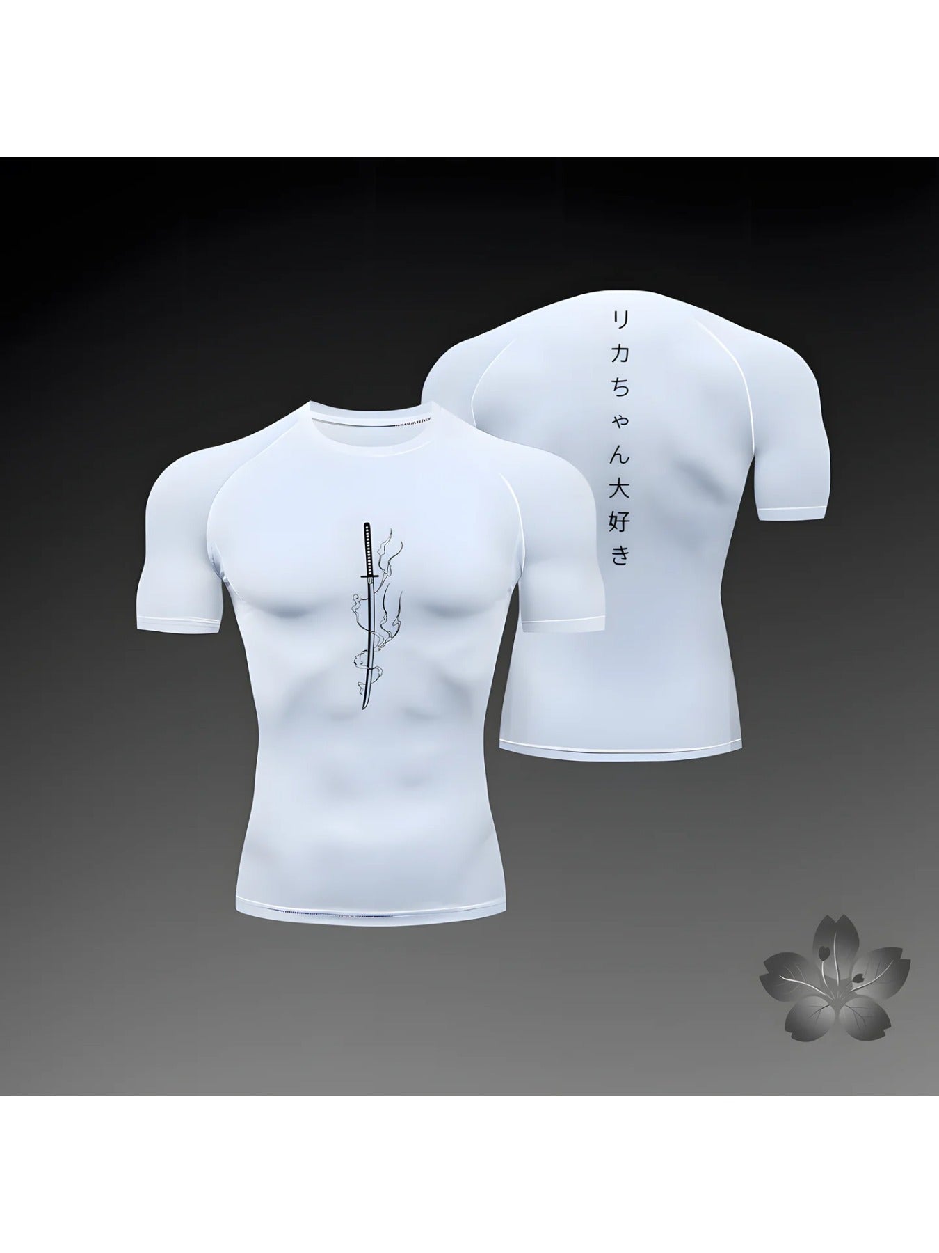 Summer Short Sleeve Men's Tight-Fit Sports T-Shirt, New Running Gym Rashguard Jiu Su Top for Fitness and Jogging