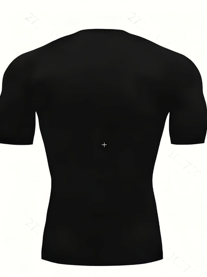 Men’s Anime Graphic Quick-Dry Compression Workout Shirt