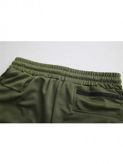 Men’s Quick-Dry 2-in-1 Compression Shorts – Anime Manga Print Double-Layer Gym & Training Shorts with Pockets