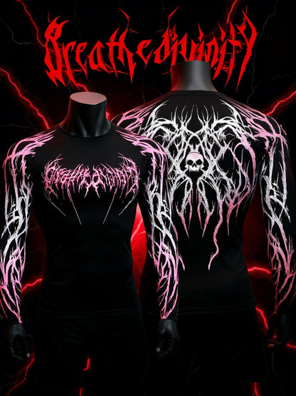 Men’s Quick-Dry Compression Training Shirt – High-Elastic Moisture-Wicking Athletic Tee with Runner Print